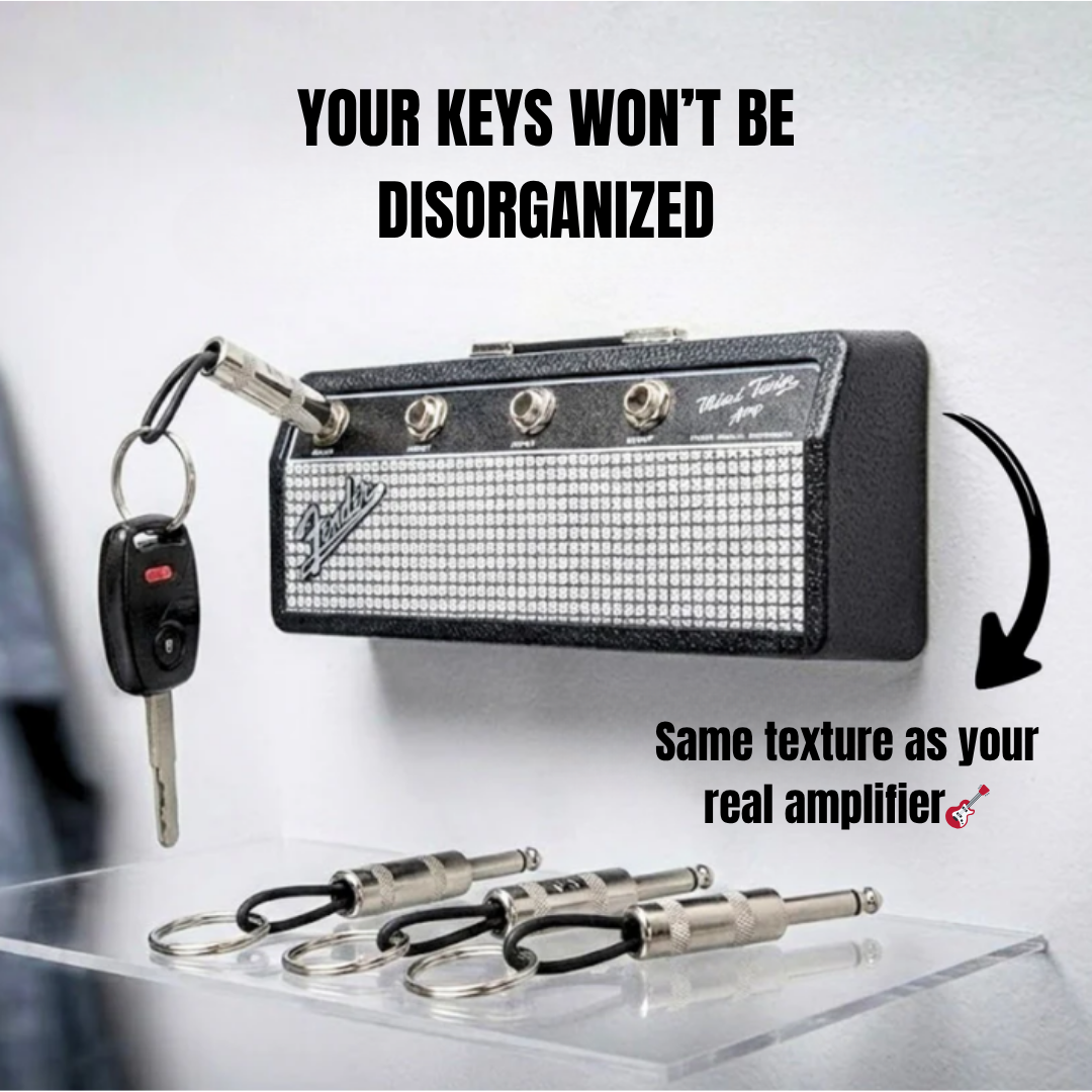 Mini Guitar Amp Key Holder with real Jack Plugs